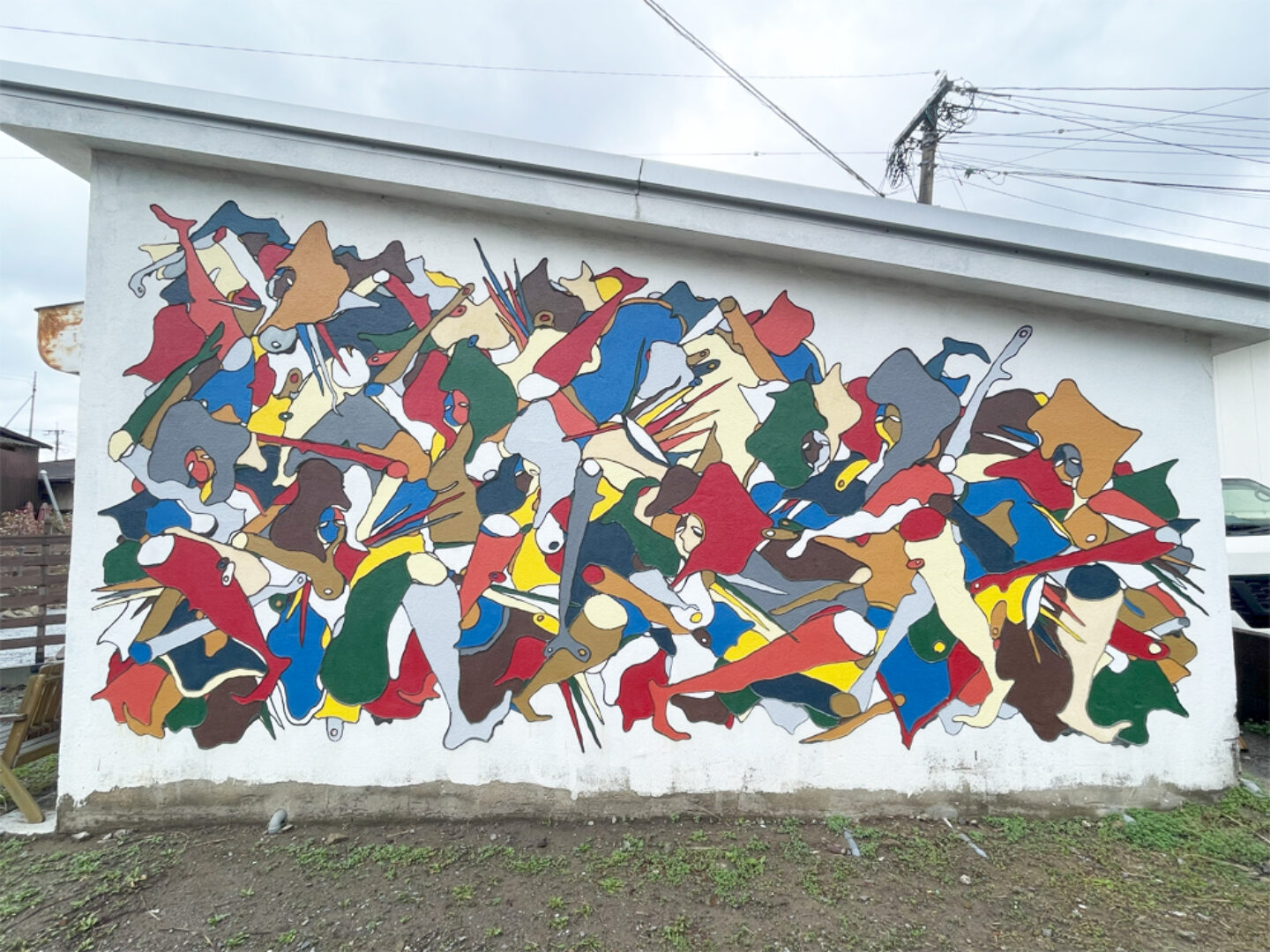 多布施川（佐賀市）風景画 アクリル絵の具